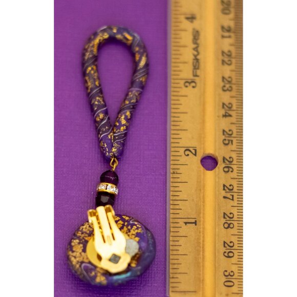 Vintage Abstract Baroque Pink Diamond Teardrop Dangle Earrings - Q32 - Picture 2 of 2